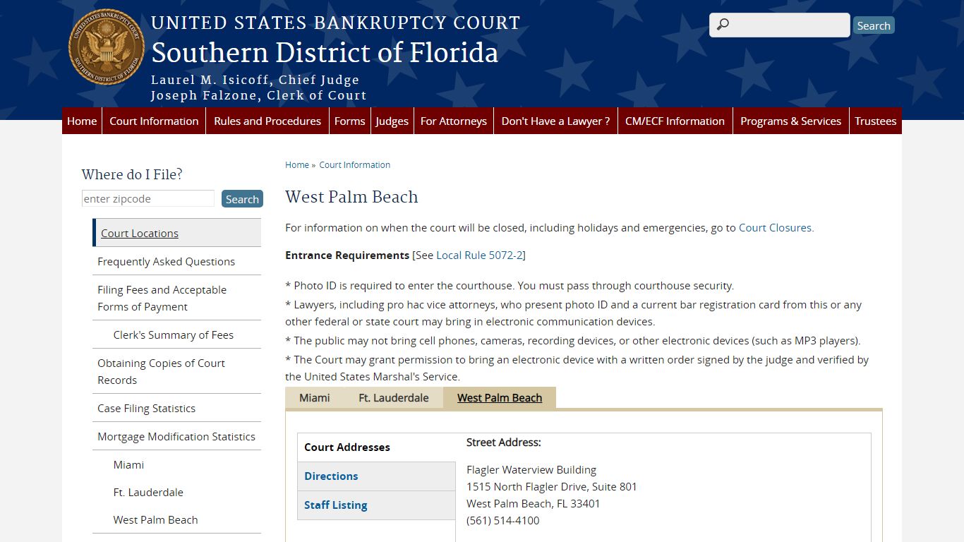 West Palm Beach - United States Bankruptcy Court