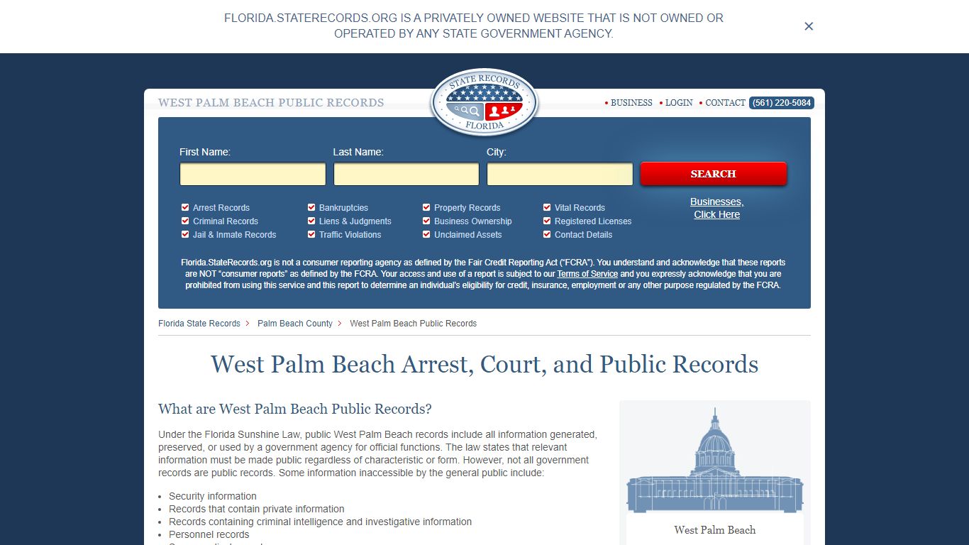 West Palm Beach Arrest, Court, and Public Records